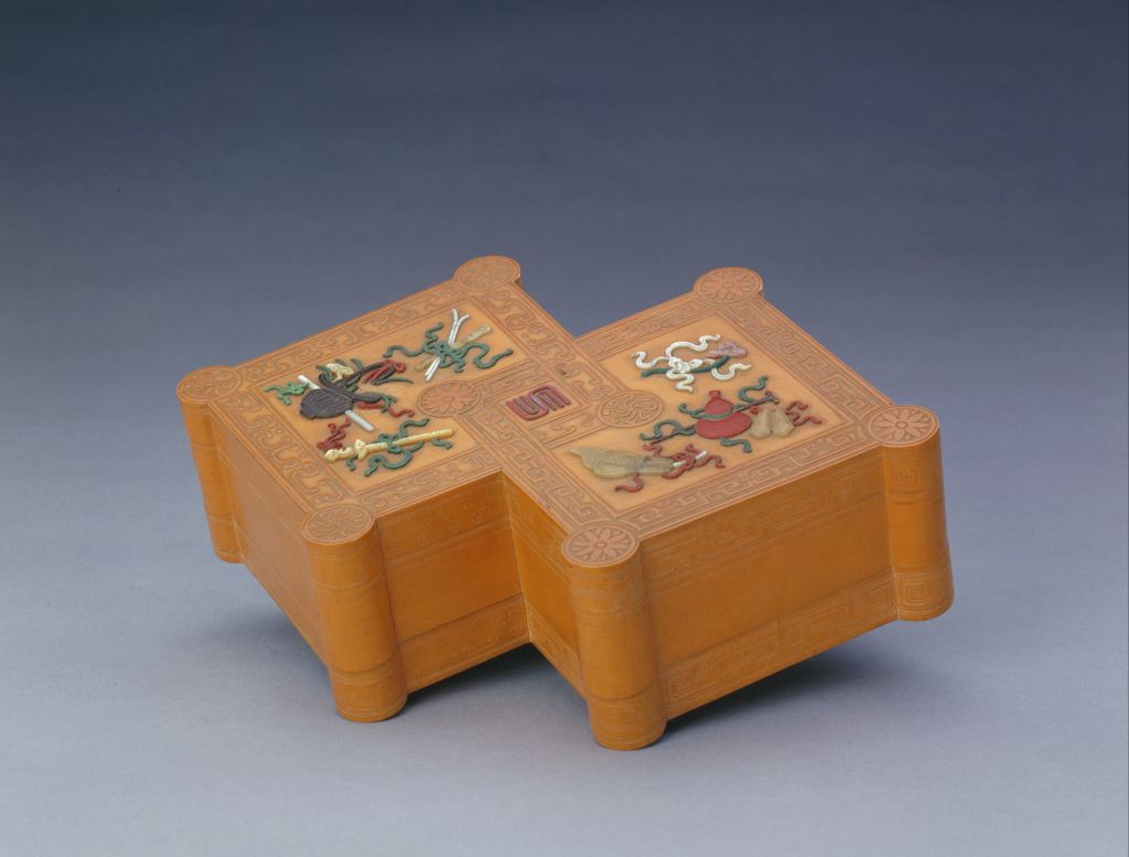 图片[1]-Fangsheng box inlaid with mother-of-pearl inlay on asparagus-China Archive